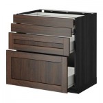 МЕТОД / ФОРВАРА Напольн шкаф 4 фронт панели/4 ящика - 80x60 см, Эдсерум под дерево коричневый, под дерево черный МЕТОД / ФОРВАРА Напольн шкаф 4 фронт панели/4 ящика - 80x60 см, Эдсерум под дерево коричневый, под дерево черный