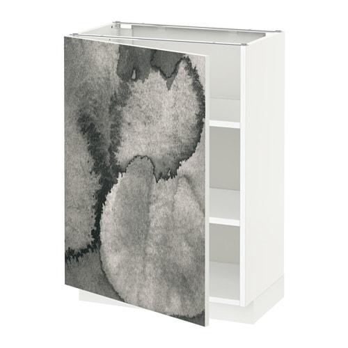 МЕТОД Напольный шкаф с полками - белый, Кальвиа с печатным рисунком, 60x37 см МЕТОД Напольный шкаф с полками - белый, Кальвиа с печатным рисунком, 60x37 см
