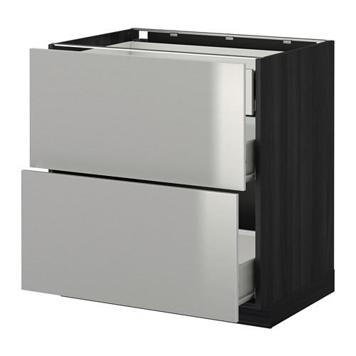 МЕТОД / ФОРВАРА Наполн шк 2 фрнт/3 средн ящ - под дерево черный, Гревста нержавеющ сталь, 80x60 см МЕТОД / ФОРВАРА Наполн шк 2 фрнт/3 средн ящ - под дерево черный, Гревста нержавеющ сталь, 80x60 см
