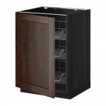 МЕТОД Напольный шкаф с проволочн ящиками - под дерево черный, Эдсерум под дерево коричневый, 60x60 см МЕТОД Напольный шкаф с проволочн ящиками - под дерево черный, Эдсерум под дерево коричневый, 60x60 см