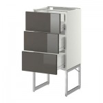 МЕТОД / ФОРВАРА Напольн шкаф 3фронт пнл/2низ/2ср ящ - 40x37x60 см, Рингульт глянцевый серый, белый МЕТОД / ФОРВАРА Напольн шкаф 3фронт пнл/2низ/2ср ящ - 40x37x60 см, Рингульт глянцевый серый, белый
