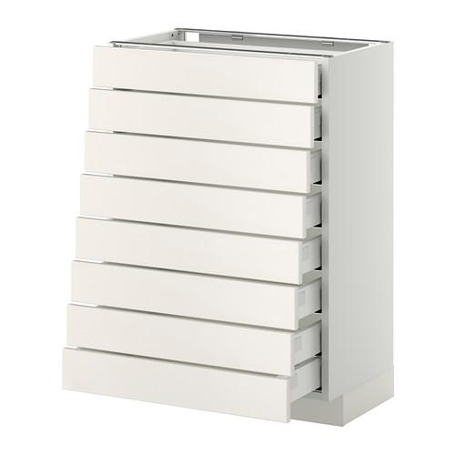 МЕТОД / МАКСИМЕРА Наполн шкаф 8 фронт/8 низк ящиков - белый, Веддинге белый, 60x37 см