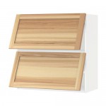 МЕТОД Навесной шкаф/2 дверцы, горизонтал - белый, Торхэмн естественный ясень, 80x80 см