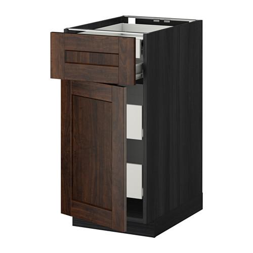 МЕТОД / ФОРВАРА Нплн шк дв/фрнт/2нзк/2срд ящ - под дерево черный, Эдсерум под дерево коричневый, 40x60 см