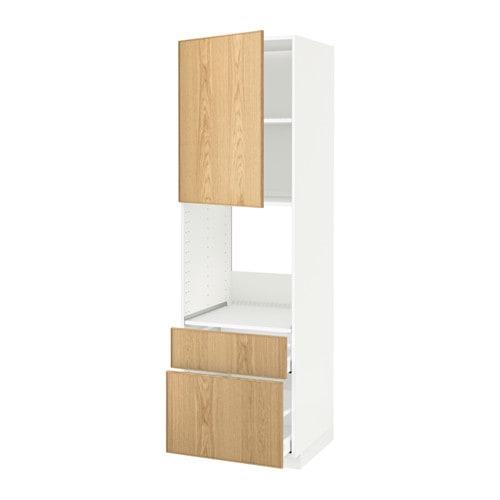 МЕТОД / МАКСИМЕРА Выс шк д/дхвк+двр/2фрнт/1срд/1вс ящ - белый, Экестад дуб, 60x60x200 см МЕТОД / МАКСИМЕРА Выс шк д/дхвк+двр/2фрнт/1срд/1вс ящ - белый, Экестад дуб, 60x60x200 см