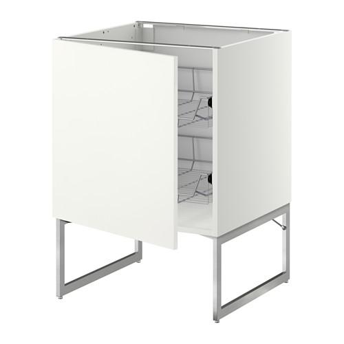 МЕТОД Напольный шкаф с проволочн ящиками - белый, Хэггеби белый, 60x60x60 см