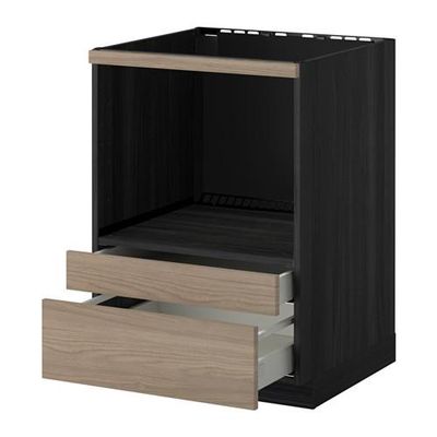 МЕТОД / МАКСИМЕРА Напольн шк д/комб СВЧ/ящики - Брокхульт под грецкий орех светло-серый, под дерево черный МЕТОД / МАКСИМЕРА Напольн шк д/комб СВЧ/ящики - Брокхульт под грецкий орех светло-серый, под дерево черный