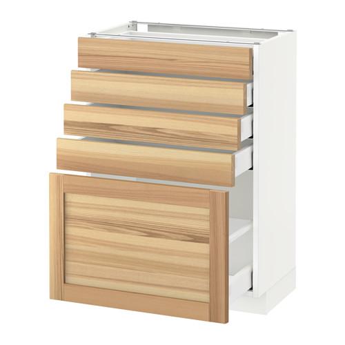 МЕТОД / МАКСИМЕРА Напольный шкаф с 5 ящиками - белый, Торхэмн естественный ясень, 60x37 см МЕТОД / МАКСИМЕРА Напольный шкаф с 5 ящиками - белый, Торхэмн естественный ясень, 60x37 см