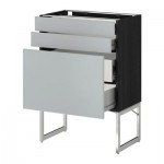 МЕТОД / ФОРВАРА Напольн шкаф 3фронт пнл/2низ/2ср ящ - 60x37x60 см, Веддинге серый, под дерево черный МЕТОД / ФОРВАРА Напольн шкаф 3фронт пнл/2низ/2ср ящ - 60x37x60 см, Веддинге серый, под дерево черный