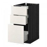 МЕТОД / ФОРВАРА Напольный шкаф с 3 ящиками - 40x60 см, Веддинге белый, под дерево черный МЕТОД / ФОРВАРА Напольный шкаф с 3 ящиками - 40x60 см, Веддинге белый, под дерево черный