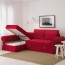 BACKABRO диван-кровать с козеткой Нордвалла красный