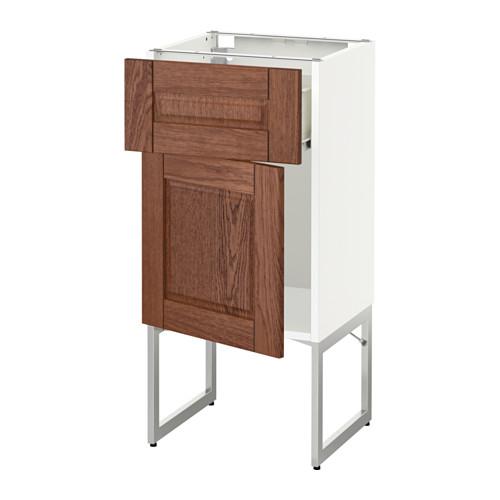 МЕТОД / ФОРВАРА Напольный шкаф с ящиком/дверью - 40x37x60 см, Филипстад коричневый, белый