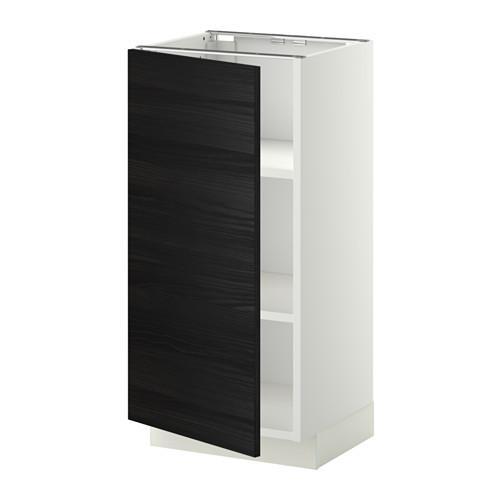 METOD напольный шкаф с полками белый/Тингсрид черный 40x39.2x88 cm
