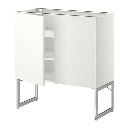 МЕТОД Напол шкаф с полками/2двери - белый, Хэггеби белый, 80x37x60 см