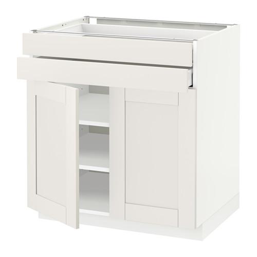 МЕТОД / МАКСИМЕРА Напольный шкаф/2дверцы/2ящика - белый, Сэведаль белый, 80x60 см