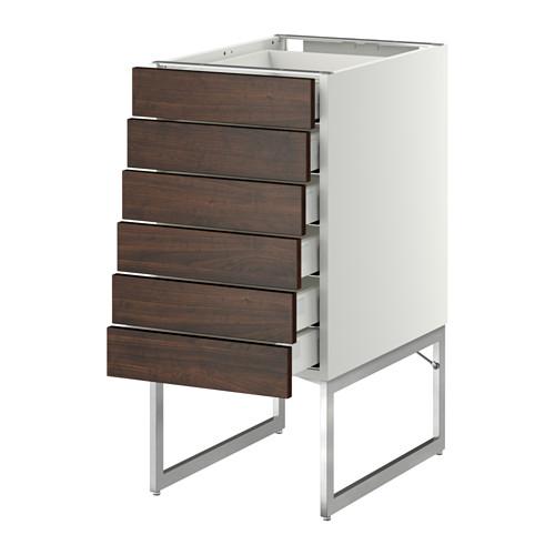 МЕТОД / МАКСИМЕРА Напольн шкаф 6фронт пнл/6 низ ящ - белый, Эдсерум под дерево коричневый, 40x60x60 см МЕТОД / МАКСИМЕРА Напольн шкаф 6фронт пнл/6 низ ящ - белый, Эдсерум под дерево коричневый, 40x60x60 см