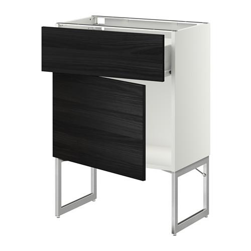 МЕТОД / ФОРВАРА Напольный шкаф с ящиком/дверью - 60x37x60 см, Тингсрид под дерево черный, белый МЕТОД / ФОРВАРА Напольный шкаф с ящиком/дверью - 60x37x60 см, Тингсрид под дерево черный, белый