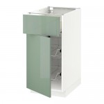 МЕТОД / ФОРВАРА Напольн шкаф с пров корз/ящ/дверью - белый, Калларп глянцевый светло-зеленый, 40x60 см МЕТОД / ФОРВАРА Напольн шкаф с пров корз/ящ/дверью - белый, Калларп глянцевый светло-зеленый, 40x60 см