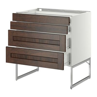 МЕТОД / ФОРВАРА Нплн шк 4 фронт/2 низк/2средн ящ - 80x60x60 см, Эдсерум под дерево коричневый, белый МЕТОД / ФОРВАРА Нплн шк 4 фронт/2 низк/2средн ящ - 80x60x60 см, Эдсерум под дерево коричневый, белый