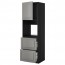 МЕТОД / МАКСИМЕРА Выс шк д/дхвк+двр/2фрнт/2выс ящ - под дерево черный, Будбин серый, 60x60x200 см