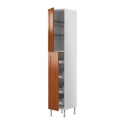 ФАКТУМ Высокий шкаф с ящиками/пров корзин - Эдель классический коричневый, 40x233 см