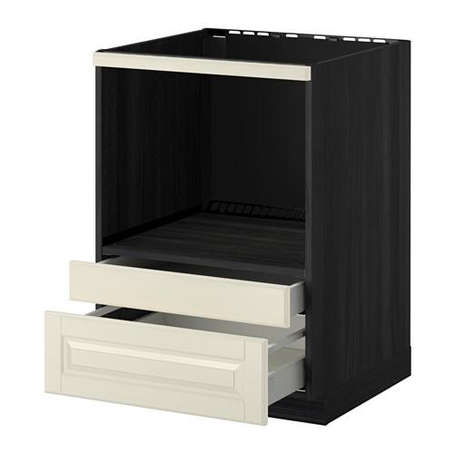 МЕТОД / МАКСИМЕРА Напольн шк д/комб СВЧ/ящики - под дерево черный, Будбин белый с оттенком