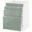 МЕТОД / ФОРВАРА Нап шкаф д/духовки/4фасада/3ящика - белый, Калларп глянцевый светло-зеленый, 60x60 см