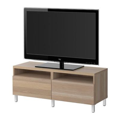 БЕСТО Тумба д/ТВ с ящиками - под беленый дуб