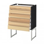 МЕТОД / МАКСИМЕРА Напольн шкаф 6фронт пнл/6 низ ящ - под дерево черный, Торхэмн естественный ясень, 60x37x60 см МЕТОД / МАКСИМЕРА Напольн шкаф 6фронт пнл/6 низ ящ - под дерево черный, Торхэмн естественный ясень, 60x37x60 см