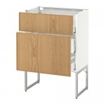 МЕТОД / МАКСИМЕРА Наполн шк 2 фрнт/3 средн ящ - белый, Экестад дуб, 60x37x60 см МЕТОД / МАКСИМЕРА Наполн шк 2 фрнт/3 средн ящ - белый, Экестад дуб, 60x37x60 см