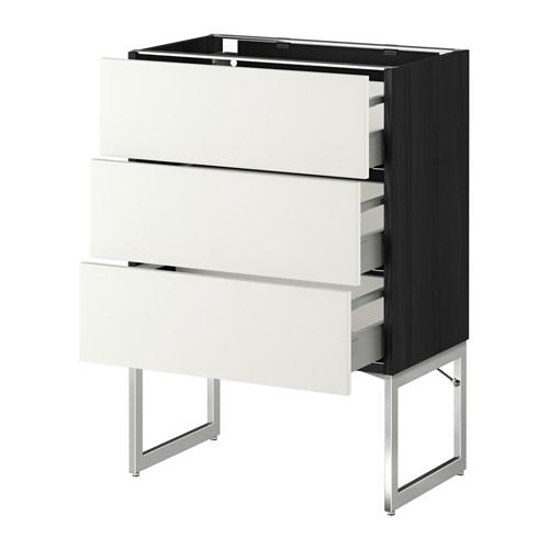 МЕТОД / МАКСИМЕРА Нплн шк 3 фрнт/3 средн ящика - под дерево черный, Хэггеби белый, 60x37x60 см МЕТОД / МАКСИМЕРА Нплн шк 3 фрнт/3 средн ящика - под дерево черный, Хэггеби белый, 60x37x60 см