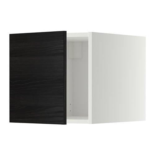 МЕТОД Верхний шкаф - белый, Тингсрид под дерево черный