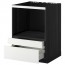 МЕТОД / МАКСИМЕРА Напольн шк д/комб СВЧ/ящики - под дерево черный, Рингульт глянцевый белый