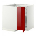 МЕТОД Угл напольн шкаф с вращающ секц - Рингульт глянцевый красный, белый МЕТОД Угл напольн шкаф с вращающ секц - Рингульт глянцевый красный, белый