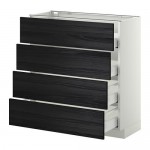 METOD напольн шкаф 4 фронт панели/4 ящика цвет алюминия