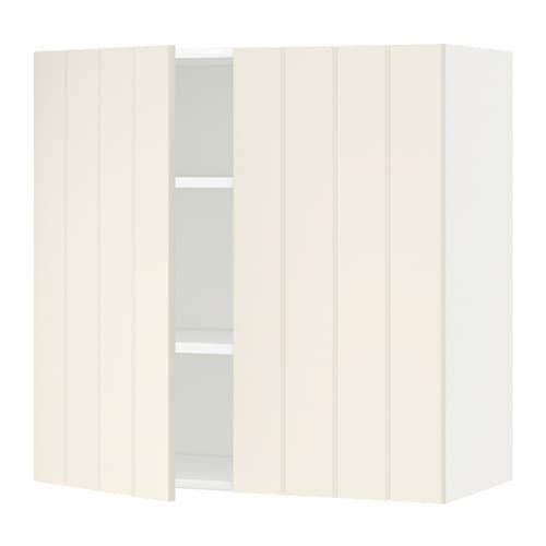 МЕТОД Навесной шкаф с полками/2дверцы - белый, Хитарп белый с оттенком, 80x80 см МЕТОД Навесной шкаф с полками/2дверцы - белый, Хитарп белый с оттенком, 80x80 см