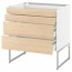 МЕТОД / МАКСИМЕРА Нплн шк 4 фронт/2 низк/2средн ящ - белый, Аскерсунд под светлый ясень, 80x60x60 см