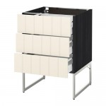 МЕТОД / МАКСИМЕРА Нплн шк 3 фрнт/3 средн ящика - под дерево черный, Хитарп белый с оттенком, 60x60x60 см МЕТОД / МАКСИМЕРА Нплн шк 3 фрнт/3 средн ящика - под дерево черный, Хитарп белый с оттенком, 60x60x60 см