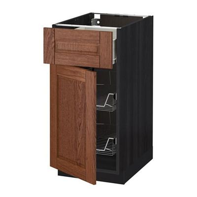 МЕТОД / ФОРВАРА Напольн шкаф с пров корз/ящ/дверью - 40x60 см, Филипстад коричневый, под дерево черный
