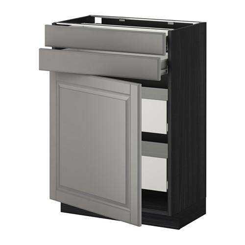 МЕТОД / ФОРВАРА Нплн шк двр/2фрнт/2нзк/2срд ящ - под дерево черный, Будбин серый, 60x37 см МЕТОД / ФОРВАРА Нплн шк двр/2фрнт/2нзк/2срд ящ - под дерево черный, Будбин серый, 60x37 см