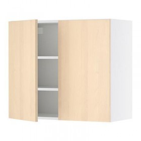 ФАКТУМ Навесной шкаф с 2 дверями - Нексус березовый шпон, 80x92 см