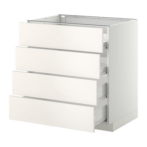 МЕТОД / ФОРВАРА Напольн шкаф 4 фронт панели/4 ящика - белый, Веддинге белый, 80x60 см МЕТОД / ФОРВАРА Напольн шкаф 4 фронт панели/4 ящика - белый, Веддинге белый, 80x60 см