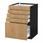 МЕТОД / МАКСИМЕРА Напольный шкаф с 5 ящиками - под дерево черный, Экестад дуб, 60x60 см МЕТОД / МАКСИМЕРА Напольный шкаф с 5 ящиками - под дерево черный, Экестад дуб, 60x60 см
