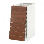 МЕТОД / ФОРВАРА Наполн шкаф 8 фронт/8 низк ящиков - 40x60 см, Филипстад коричневый, белый