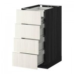 МЕТОД / ФОРВАРА Нплн шк 4фрнт/2нзк/3срд ящ - 40x60 см, Росдаль белый ясень, под дерево черный МЕТОД / ФОРВАРА Нплн шк 4фрнт/2нзк/3срд ящ - 40x60 см, Росдаль белый ясень, под дерево черный