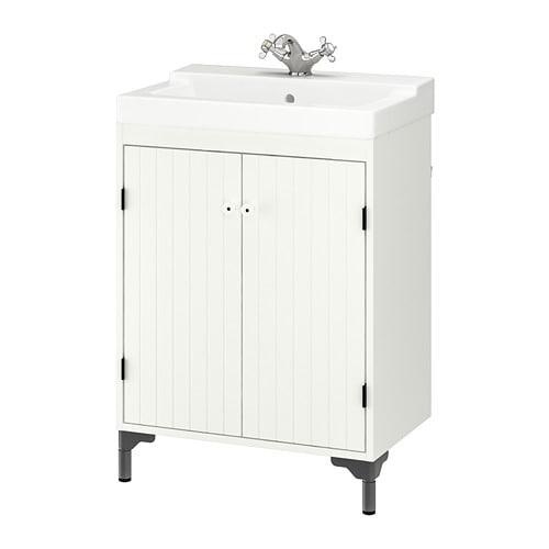 СИЛВЕРОН / ТЭЛЛЕВИКЕН Шкаф под раковину с 2 дврц - белый