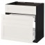 МЕТОД / МАКСИМЕРА Напольн шк п-мойку+3фрнт пнл/2ящ - под дерево черный, Сэведаль белый, 80x60 см
