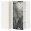 МЕТОД Угловой навесной шкаф с полками - белый, Кальвиа с печатным рисунком, 88x37x80 см