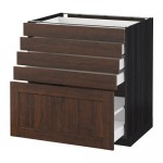 МЕТОД / МАКСИМЕРА Напольный шкаф с 5 ящиками - под дерево черный, Эдсерум под дерево коричневый, 80x60 см МЕТОД / МАКСИМЕРА Напольный шкаф с 5 ящиками - под дерево черный, Эдсерум под дерево коричневый, 80x60 см