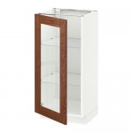 МЕТОД Напольный шкаф со стекл дверцей - белый, 40x37x80 см